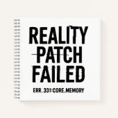 Reality Patch Versagt - Glitched Typografie Notizblock (Vorderseite)