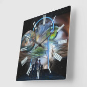 Reality Shifters Quadratische Wanduhr (Winkel)