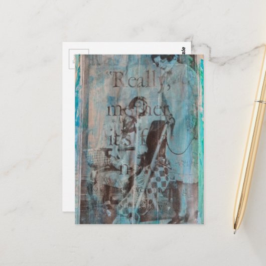 Really Mother a Vacuum Cleaning Collage Postkarte (Vorderseite/Rückseite Beispiel)