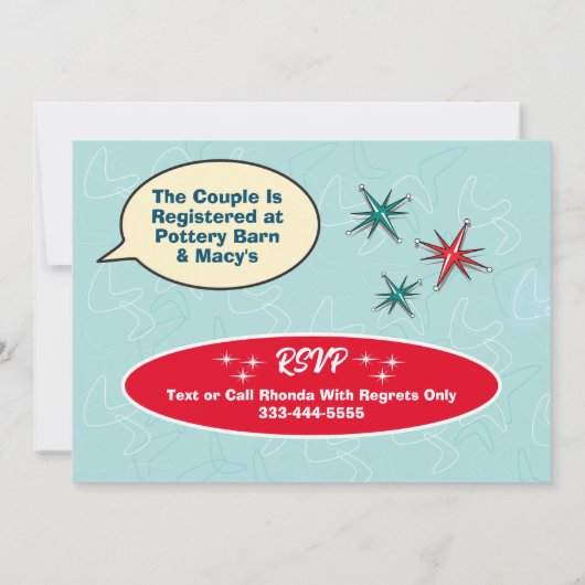 Really Retro Couples Dusche Einladung (Rückseite)