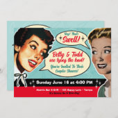 Really Retro Couples Duscheinladung - Gals Einladung (Vorne/Hinten)