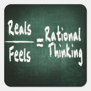 Reals/Feels = rationales Denken Quadratischer Aufkleber