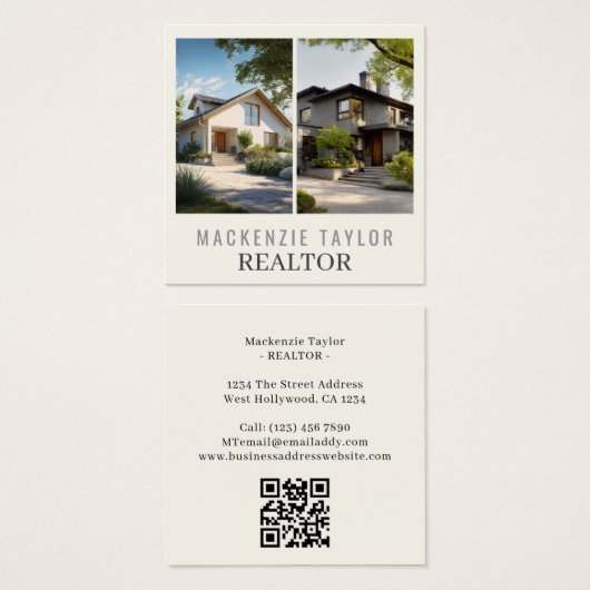 Realtor 2 Photo Professional Personalized QR Code (Vorne & Hinten)