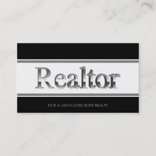 Realtor 3D Streifen Schwarz Golden Visitenkarte