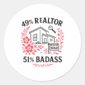 Realtor 49% Realtor 51% Bad Runder Aufkleber (Vorderseite)