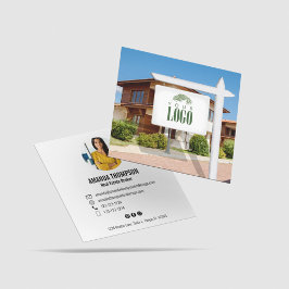 Realtor Add your logo Custom Foto Business Card Quadratische Visitenkarte
