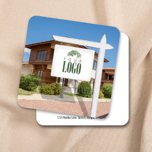 Realtor Add your Logo Foto Custom Business Card Quadratische Visitenkarte