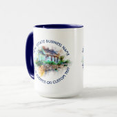 Realtor-Agent-wirkliche Anwesen-Agentur und Tasse (Vorderseite Links)