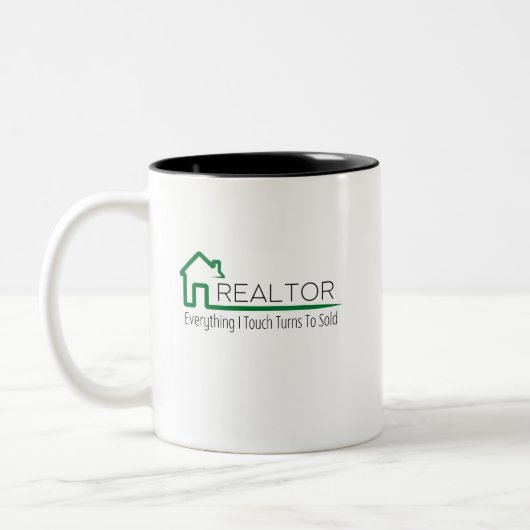 Realtor - Alles, was ich tuch, wird verkauft Zweifarbige Tasse (Links)