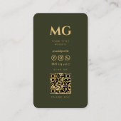 Realtor Attorney Notary Army Green Modern QR Visitenkarte (Rückseite)