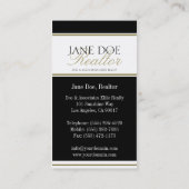 Realtor B/W Gold Script/Border Visitenkarte (Rückseite)