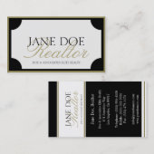 Realtor B/W Gold Script/Border Visitenkarte (Vorne/Hinten)
