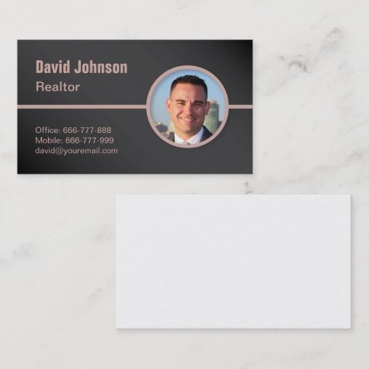 Realtor Beruflich Foto Business Card Visitenkarte (Vorne/Hinten)