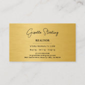 Realtor Black Gold Luxury Metallic Visitenkarte (Rückseite)