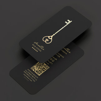 Realtor Black Key Moderner Elegante Broker Visitenkarte