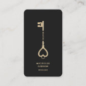 Realtor Black Key Monogram Real Anwesen Modern Visitenkarte (Vorderseite)