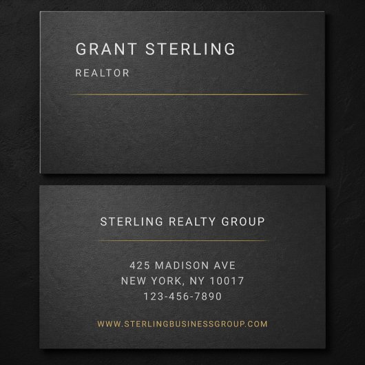 Realtor Black Professional  Visitenkarte