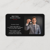 Realtor Black Silhouette Zuhause mit URL QR Code Visitenkarte (Vorderseite)