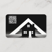 Realtor Black Silhouette Zuhause mit URL QR Code Visitenkarte (Rückseite)