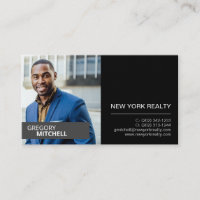 Realtor Black & Silver mit Portrait Business Card