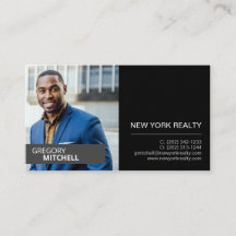 Realtor Black & Silver mit Portrait Business Card