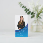 Realtor Blue Swoosh Visitenkarte (Stehend Vorderseite)