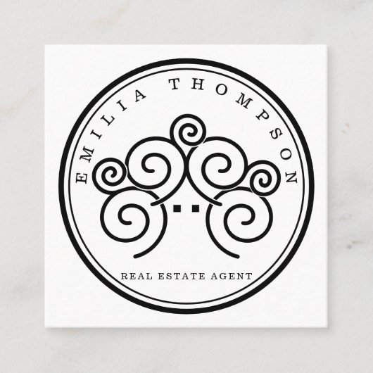 Realtor-Branding mit Briefmarke Quadratische Visitenkarte (Vorderseite)