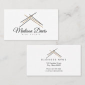 Realtor-Branding mit Dach in goldener Farbe Visitenkarte (Vorne/Hinten)