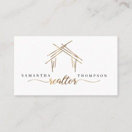 Realtor-Branding mit Haus in Gold-Visitenkarte Visitenkarte