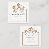 Realtor-Branding mit Treehouse in Gold Quadratische Visitenkarte (Vorne/Hinten)