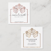 Realtor-Branding mit Treehouse in Rose Quadratische Visitenkarte (Vorne/Hinten)