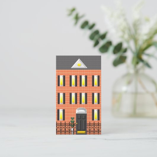 Realtor Brick Townhouse Foto Business Card Visitenkarte (Stehend Vorderseite)