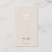 Realtor Broker Mortgage Sand Gold Key Minimal Visitenkarte (Vorderseite)