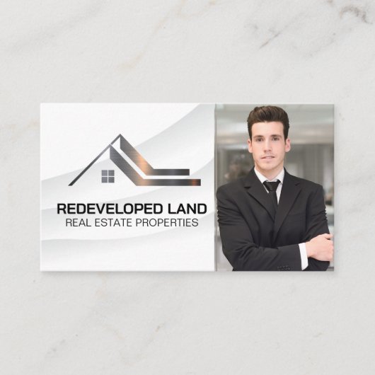 Realtor Business Man | Logo für Immobilien Visitenkarte (Vorderseite)