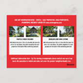 Realtor Business Marketing Postcard Rot Postkarte (Rückseite)