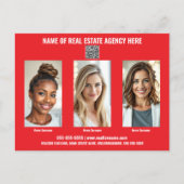 Realtor Business Marketing Postcard Rot Postkarte (Vorderseite)