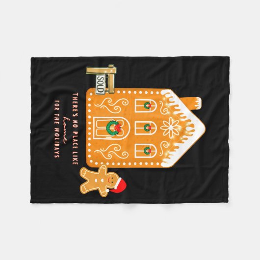 Realtor Christmas Funny Realtor Holiday Gingerbrea Fleecedecke (Vorderseite (Horizontal))