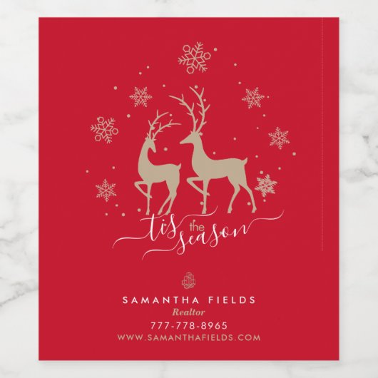 Realtor Christmas Geschenk Weinetikett (Einzelnes Label)