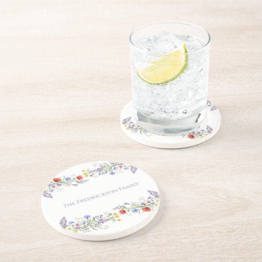 Realtor Client Gift - Floral Family Coaster Getränkeuntersetzer (Seite)