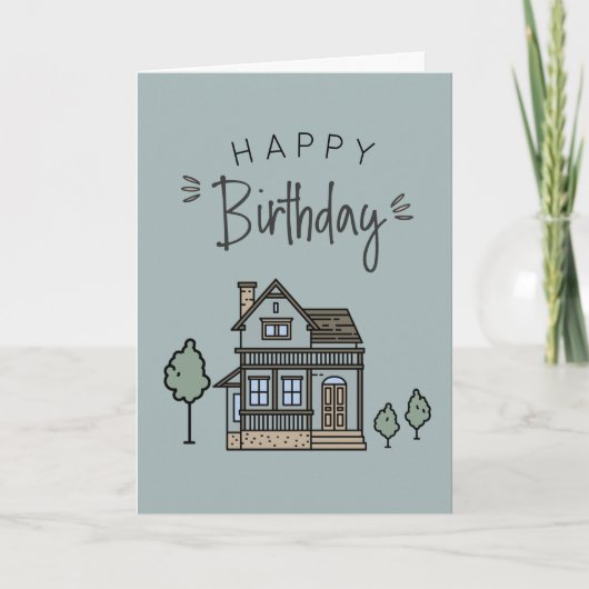 Realtor Client House Happy Birthday Card Karte (Vorderseite)