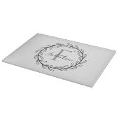 Realtor Closing Gift Wreath Monogram Cutting Board Schneidebrett (Ecke)