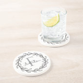 Realtor Closing Gift Wreath Monogram Getränkeuntersetzer (Seite)