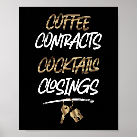Realtor Coffee Kontrakte Poster (Vorne)