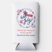 Realtor Danke | 4. Juli Sommer Patriotic Selters Dosenkühler (Vorderseite)