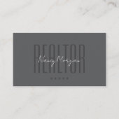 Realtor Dunkelgrauer QR-Code Visitenkarte (Vorderseite)