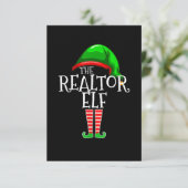 Realtor Elf Group Matching Family Weihnachten Dankeskarte (Stehend Vorderseite)