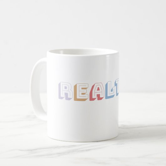 REALTOR farbig Real Anwesen Agent Kaffeetasse (Vorderseite Links)