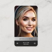 Realtor Foto EHO-Logo Schwarz Silber Moderne Visitenkarte (Vorderseite)