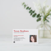 Realtor-Foto-Geschäfts-Karte Visitenkarte (Stehend Vorderseite)
