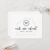 Realtor Fragte mir über das echte Anwesen-Werbelog Karte (Vorderseite/Rückseite Beispiel)